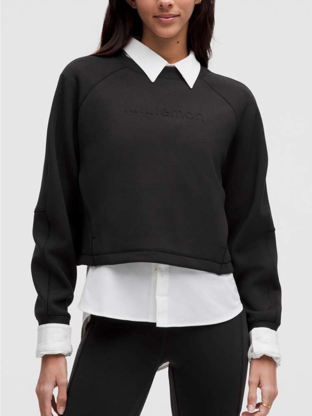 Lululemon Smooth Spacer Cropped Pullover *Graphic Black
